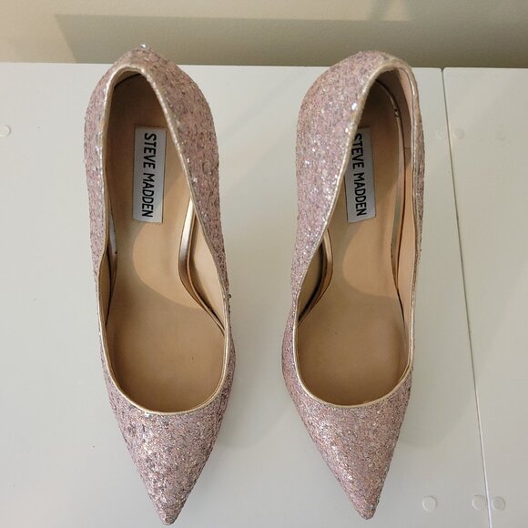 Steve Madden | Daisie Pink Glitter Heel, Size 9 - Picture 3 of 16
